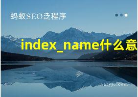 index_name什么意思