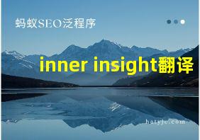 inner insight翻译