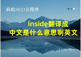 inside翻译成中文是什么意思啊英文