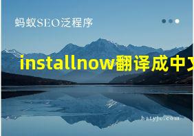 installnow翻译成中文