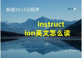 instruction英文怎么读