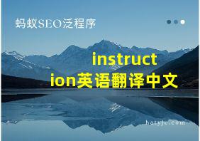 instruction英语翻译中文