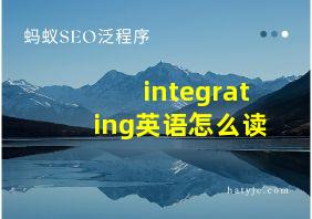 integrating英语怎么读