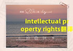 intellectual property rights翻译