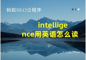 intelligence用英语怎么读