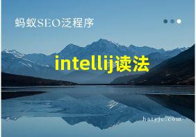 intellij读法