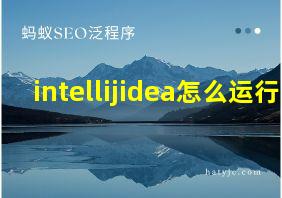 intellijidea怎么运行