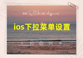 ios下拉菜单设置