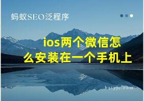 ios两个微信怎么安装在一个手机上