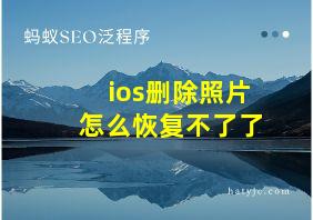 ios删除照片怎么恢复不了了