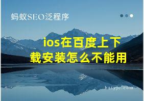 ios在百度上下载安装怎么不能用