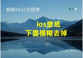 ios壁纸下面模糊去掉