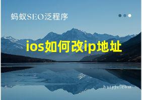 ios如何改ip地址