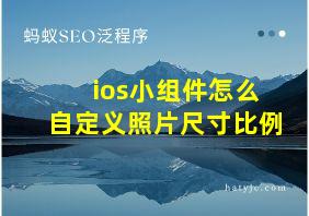 ios小组件怎么自定义照片尺寸比例