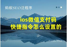 ios微信支付码快捷指令怎么设置的