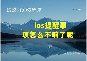 ios提醒事项怎么不响了呢