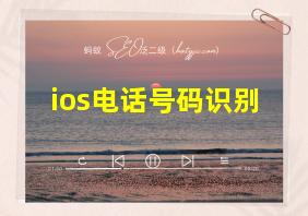 ios电话号码识别