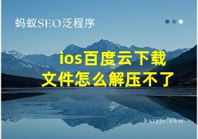 ios百度云下载文件怎么解压不了