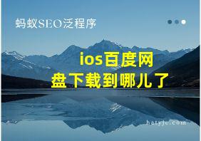 ios百度网盘下载到哪儿了