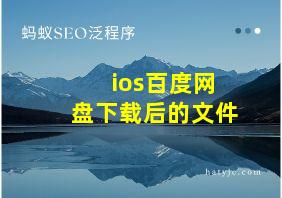 ios百度网盘下载后的文件