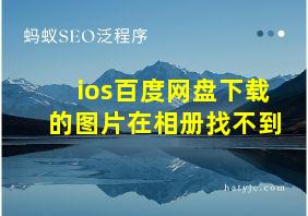 ios百度网盘下载的图片在相册找不到