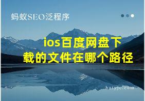 ios百度网盘下载的文件在哪个路径