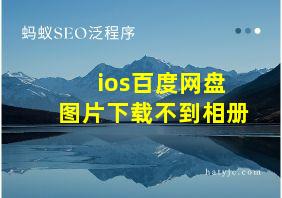 ios百度网盘图片下载不到相册