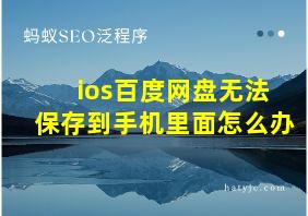 ios百度网盘无法保存到手机里面怎么办