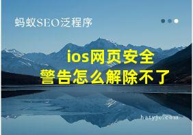 ios网页安全警告怎么解除不了