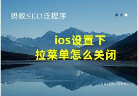 ios设置下拉菜单怎么关闭