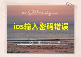 ios输入密码错误