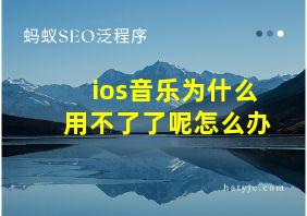 ios音乐为什么用不了了呢怎么办