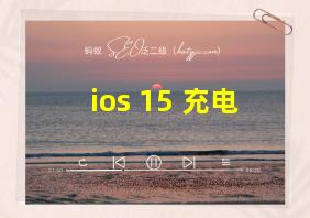 ios 15 充电