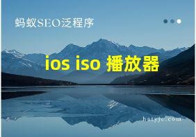 ios iso 播放器