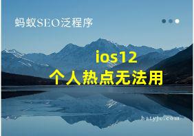 ios12 个人热点无法用