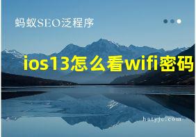 ios13怎么看wifi密码