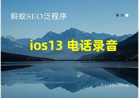 ios13 电话录音