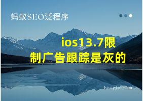 ios13.7限制广告跟踪是灰的