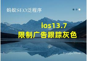 ios13.7限制广告跟踪灰色