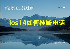 ios14如何挂断电话