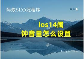 ios14闹钟音量怎么设置