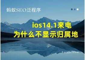 ios14.1来电为什么不显示归属地