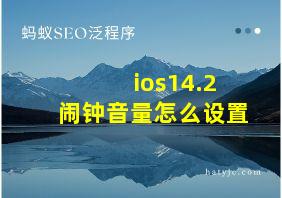 ios14.2闹钟音量怎么设置