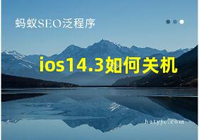 ios14.3如何关机