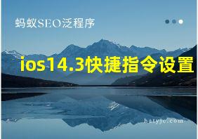 ios14.3快捷指令设置