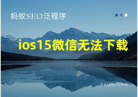 ios15微信无法下载