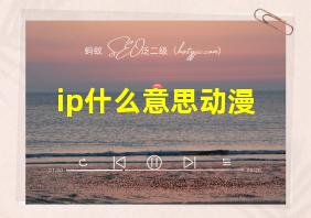 ip什么意思动漫