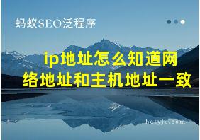 ip地址怎么知道网络地址和主机地址一致