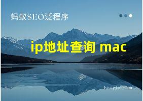 ip地址查询 mac