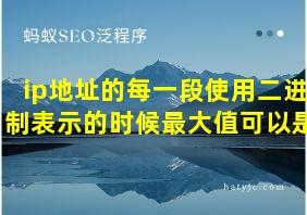 ip地址的每一段使用二进制表示的时候最大值可以是